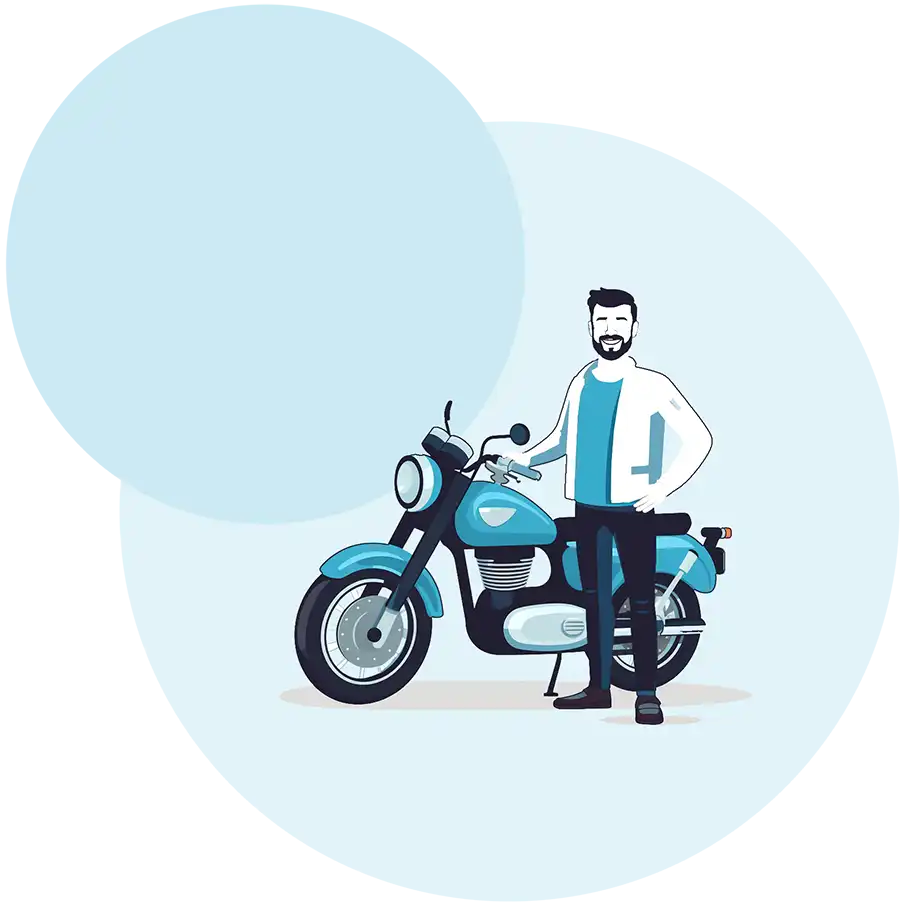 Hombre con una moto vendiendo en Tasauto córdoba